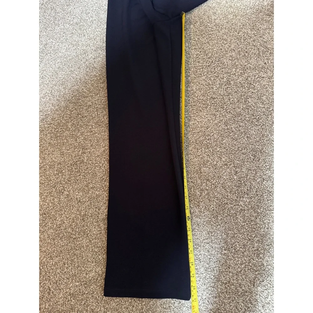Susan Graver Minimalist Liquid Knit Black Straight Leg Pants Womens Large L